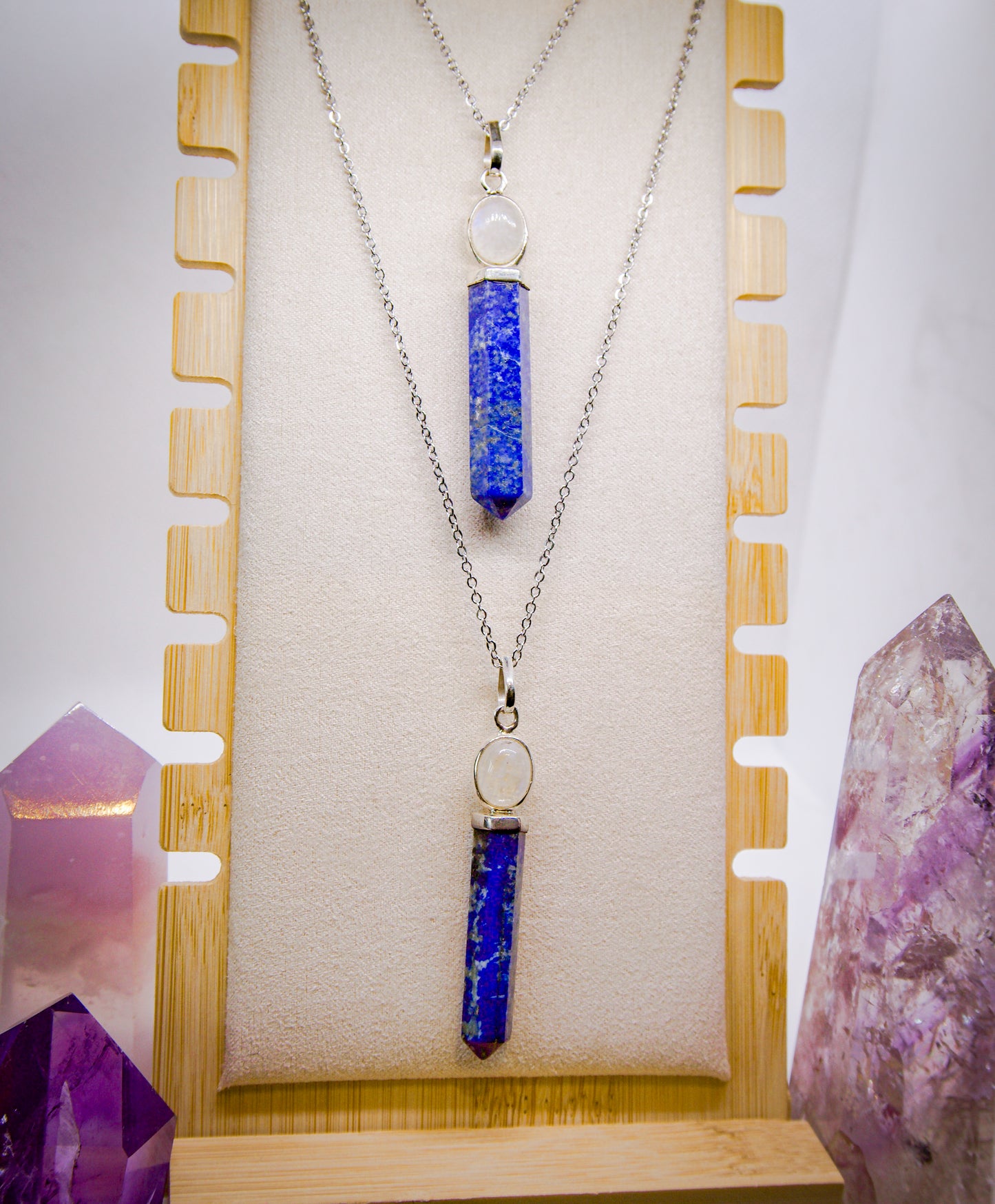 Moonstone Pendant and Lapis Lazulis | Stone & Spirit