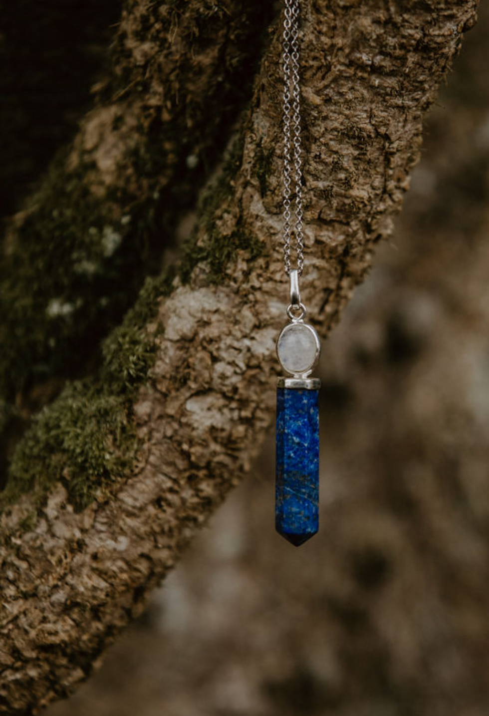Lapis Lazulis and Moonstone Pendant