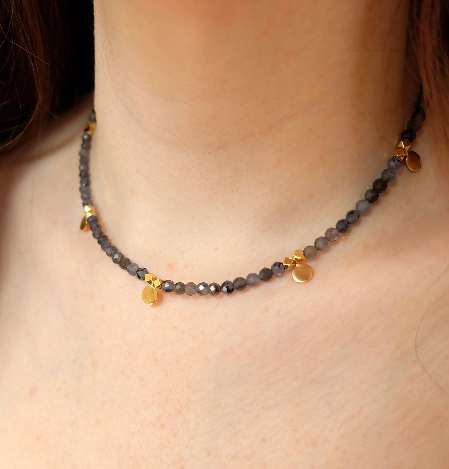 Iolite Coin Choker