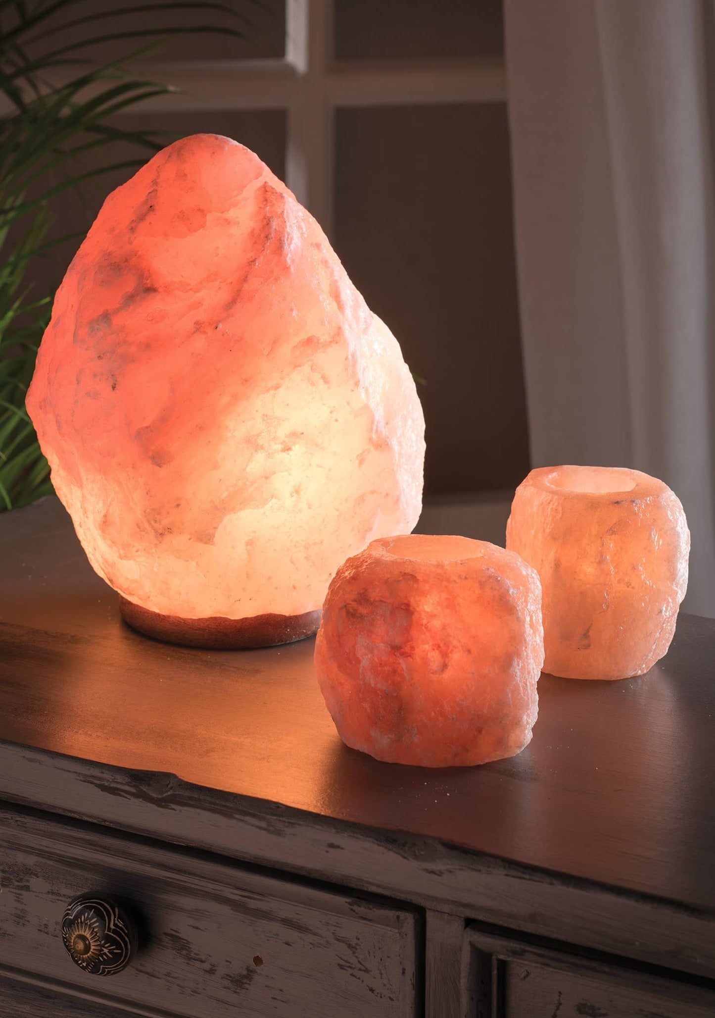 1-2kg Natural Salt Lamp, Wooden Base
