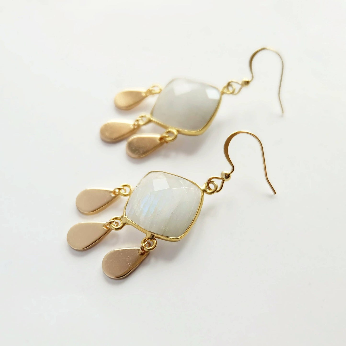 Moonstone Boho Dangly Earrings