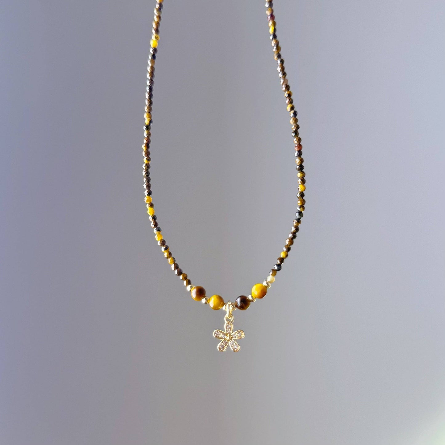 Handmade Tiger's Eye Crystal Necklace Multi Strap Bracelet