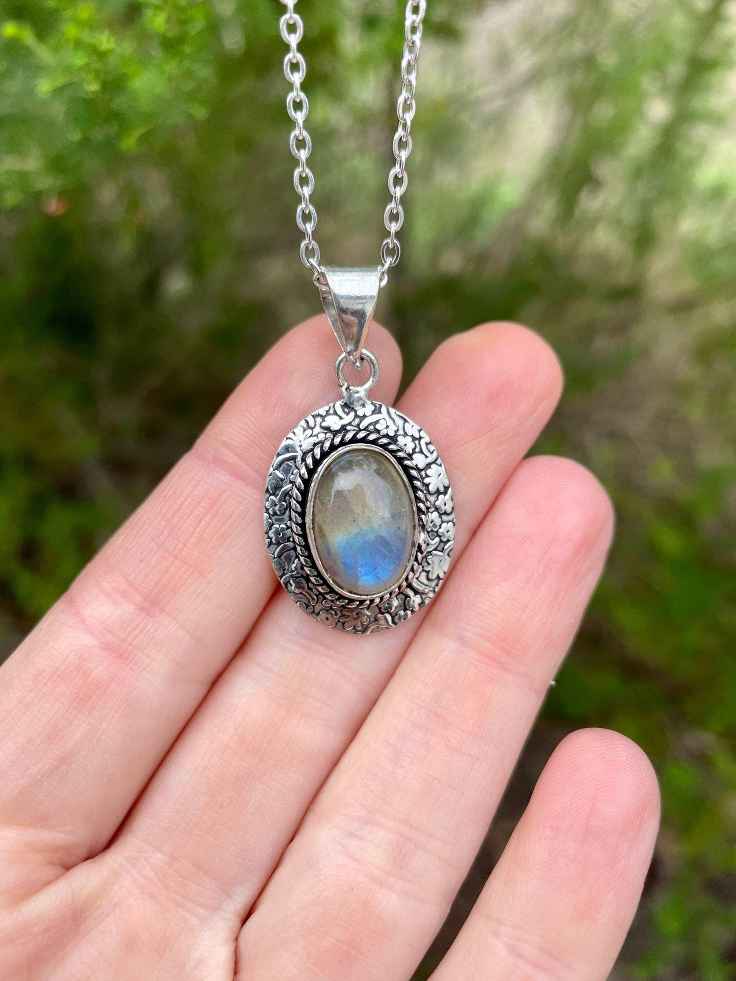 Labradorite Silver Necklace