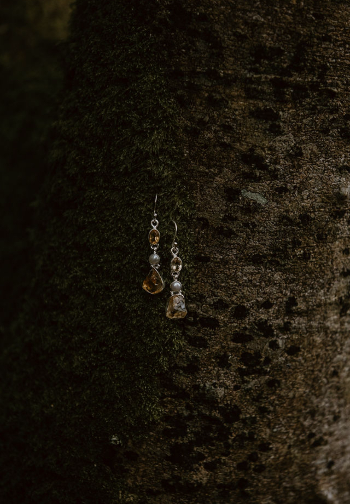 Citrine and Pearl Earrings