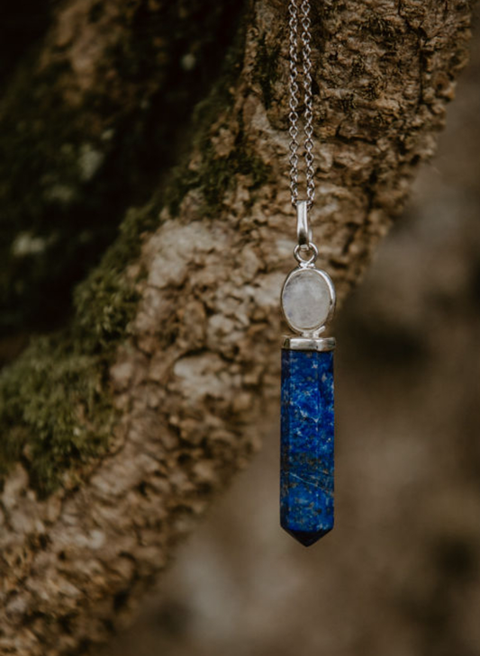 Lapis Lazulis and Moonstone Pendant