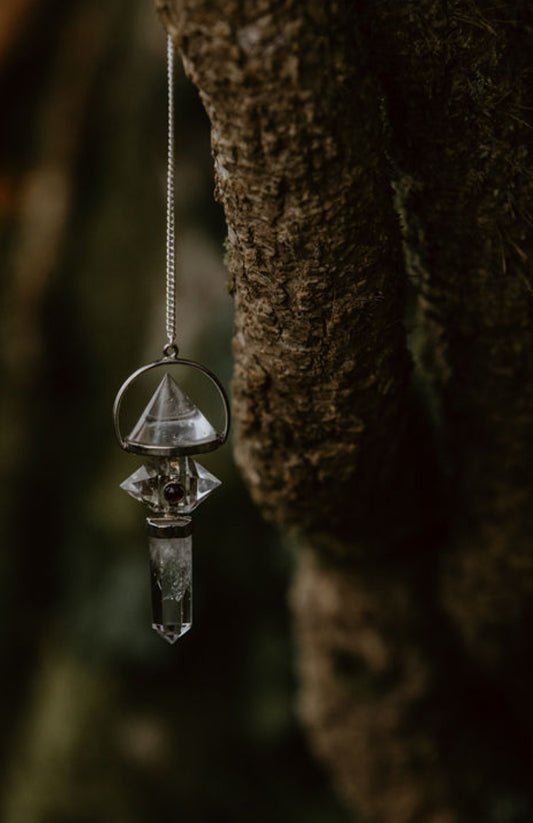 Clear Quartz and Garnet Pendulum