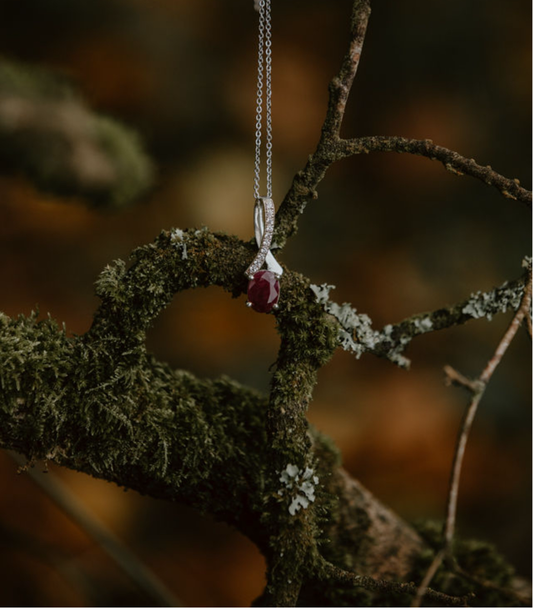 Ruby and Zircon Pendant