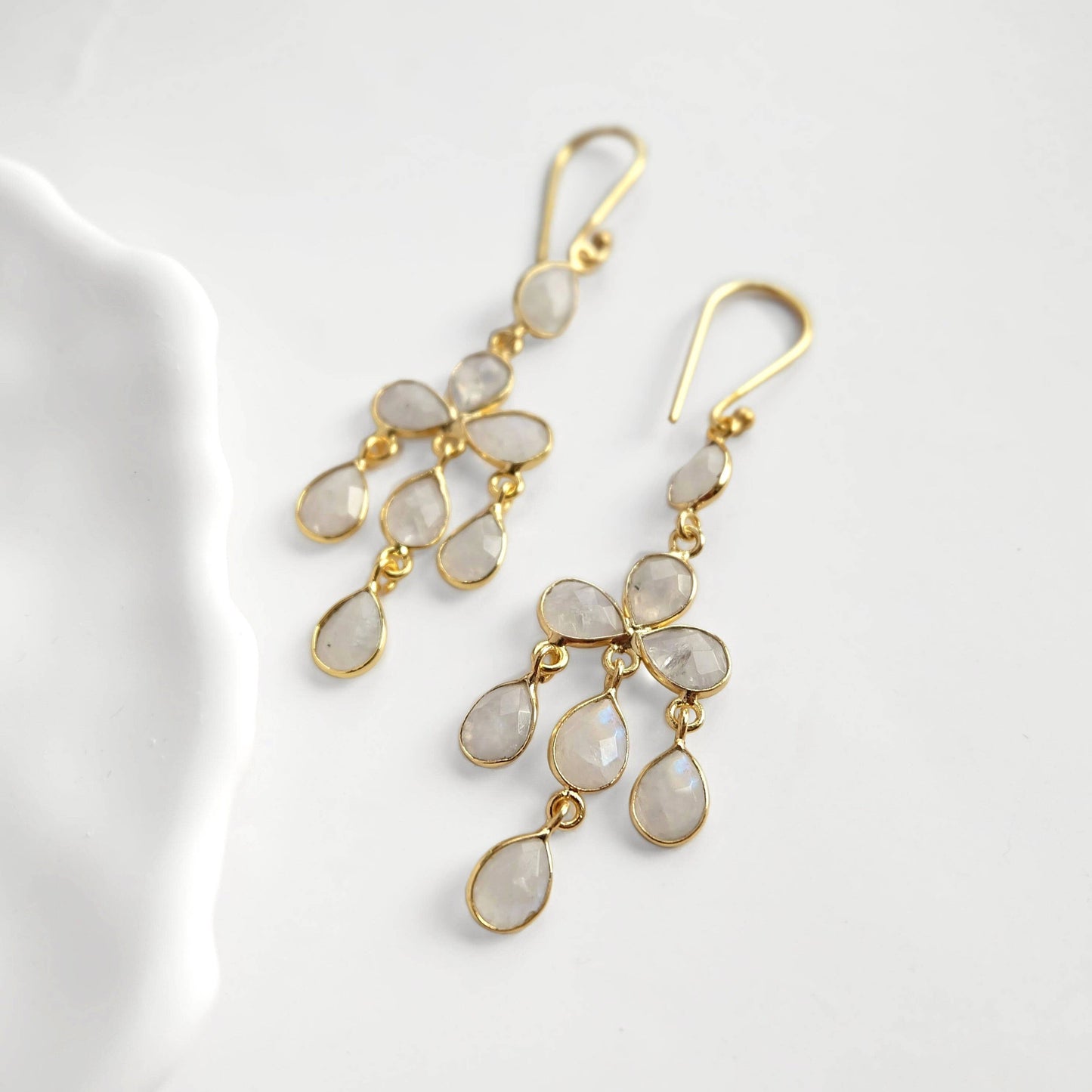 Moonstone Chandelier Earrings