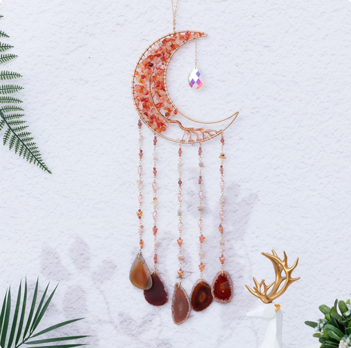 60cm Crystal Tree of Life Moon Dreamcatcher